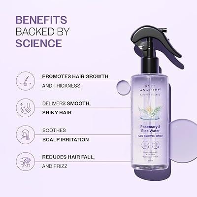 Bare Anatomy Rosemary & Rice Water Hair Growth Spray – 200ml | Strengthen & Thicken Hair